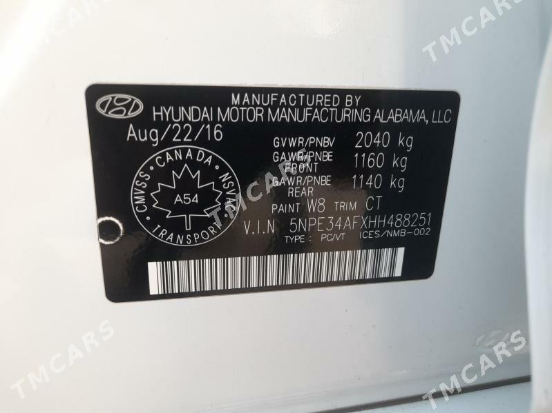 Hyundai Sonata 2017 - 230 000 TMT - Ашхабад - img 5