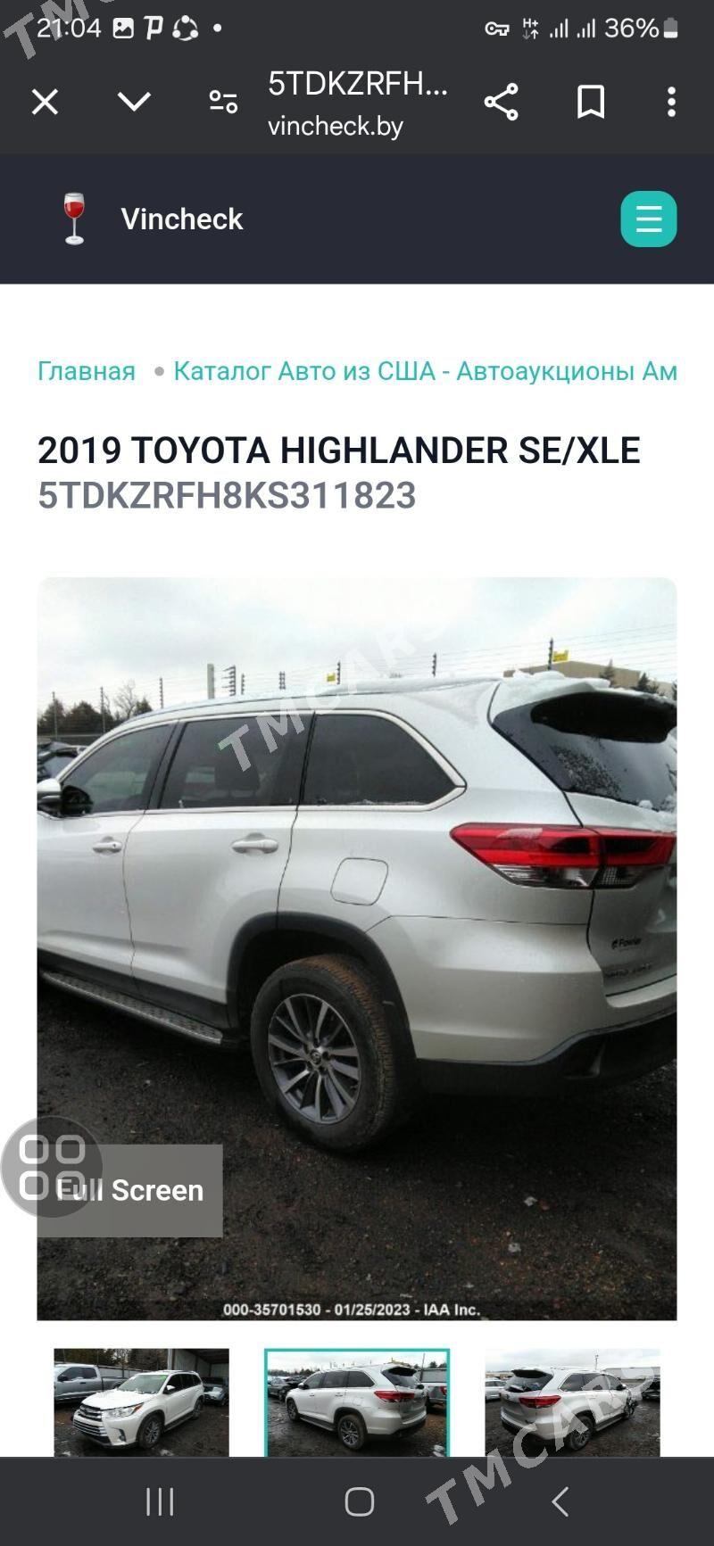 Toyota Highlander 2019 - 460 000 TMT - Сакар - img 8