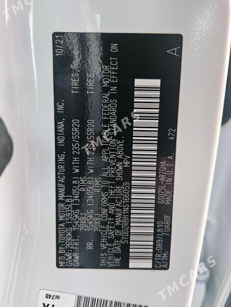 Toyota Highlander 2022 - 720 000 TMT - Daşoguz - img 4