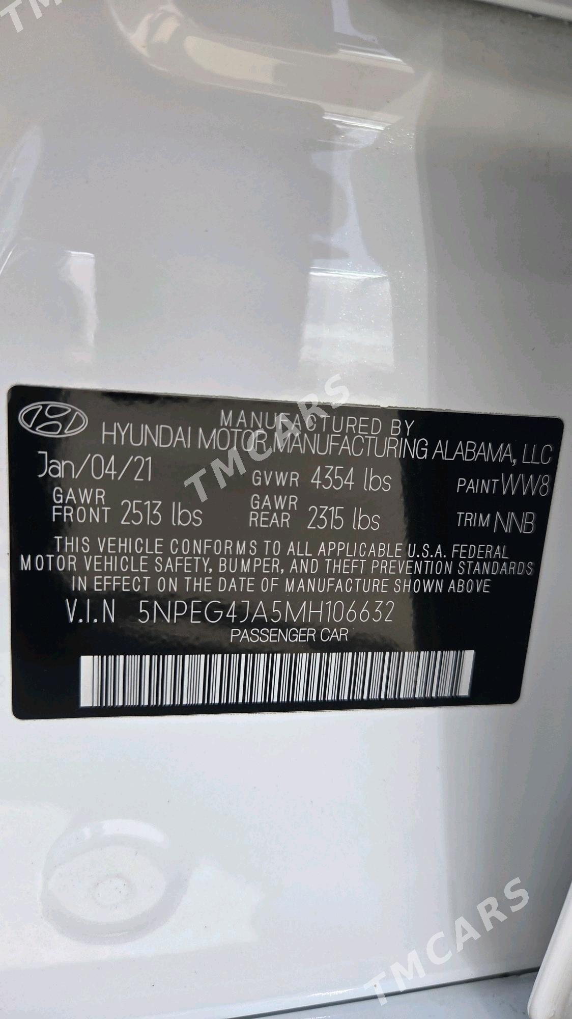 Hyundai Sonata 2021 - 252 000 TMT - Aşgabat - img 3