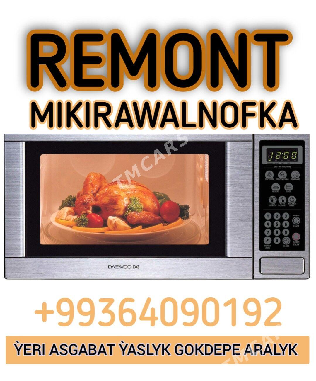 REMONT BYTAWOÝ TEHNIKA РЕМОНТ KONDISIONER KANSANER KIR MAŞYN СТИРАЛЬНАЯ МАШИНА HOLODILNIK TELEWIZOR PYLESOS MIKROWOLNOWKA SENSOR PLITA ELEKTRO PLITA KOMBI USSA PEÇKA - Aşgabat - img 9
