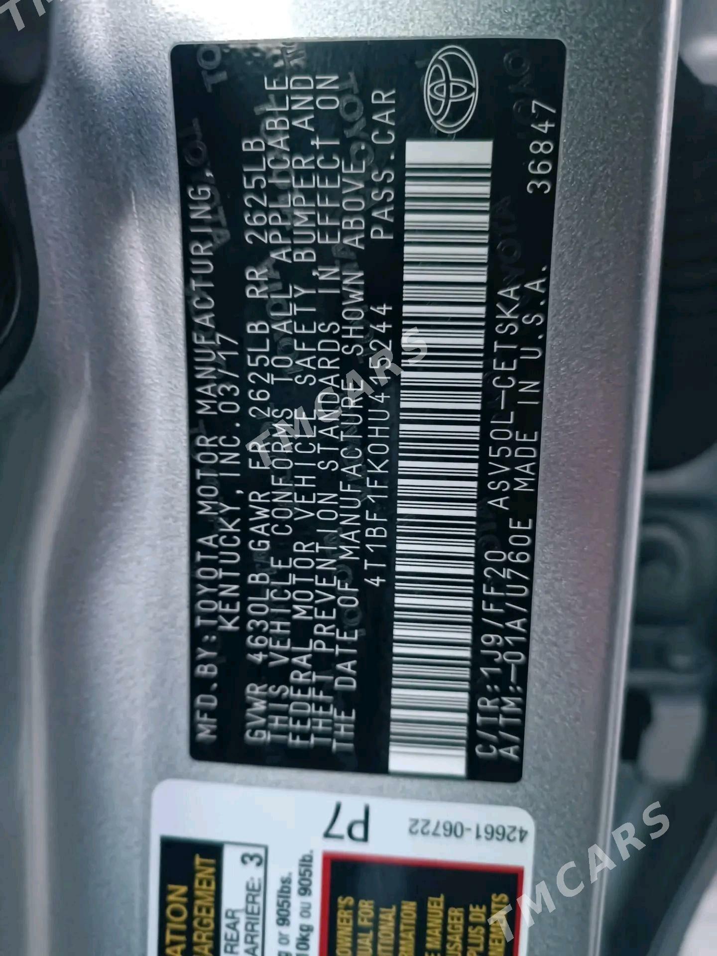 Toyota Camry 2017 - 270 000 TMT - Türkmenabat - img 8