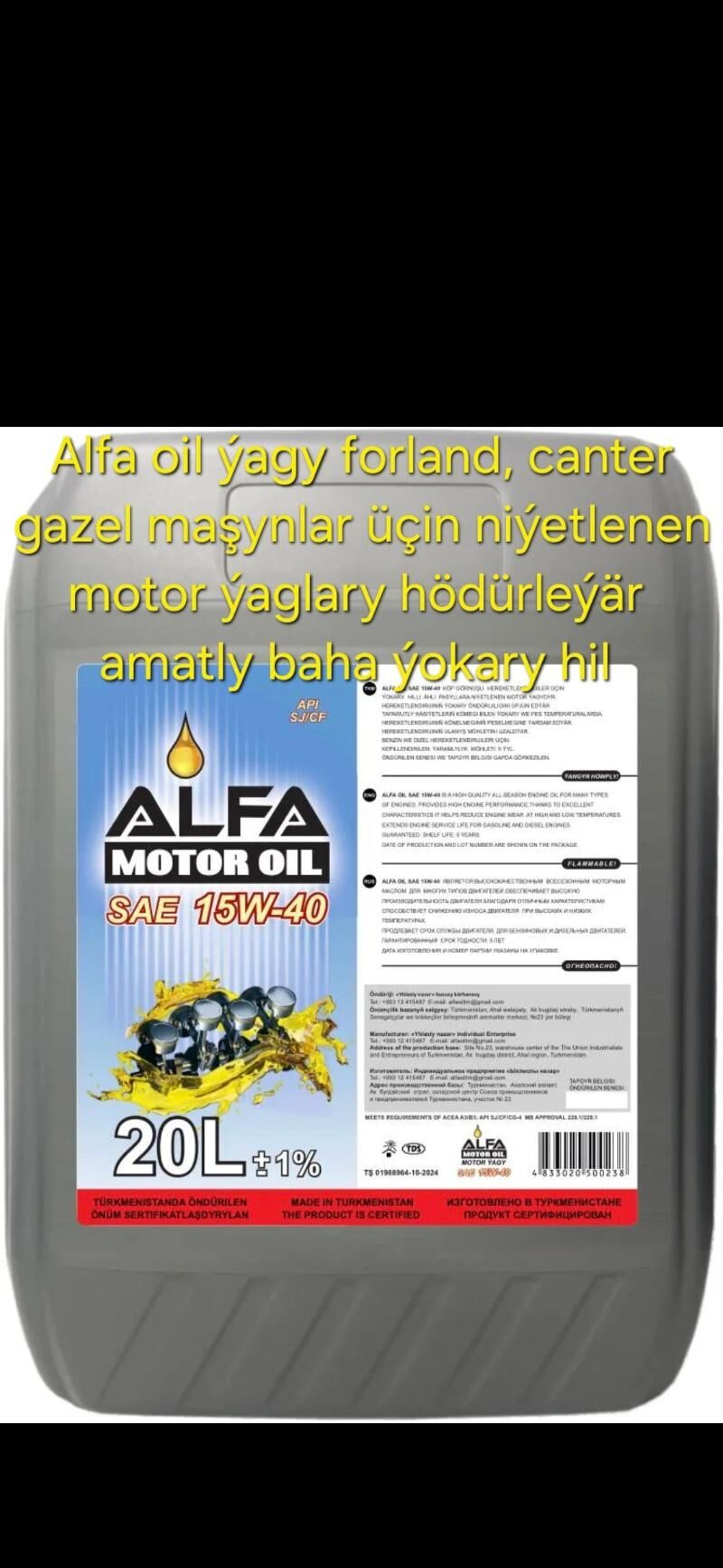 ALFA Oil motor ýagy Uly maşynlar üçin 20L 20w-50 780 TMT - Aşgabat - img 10