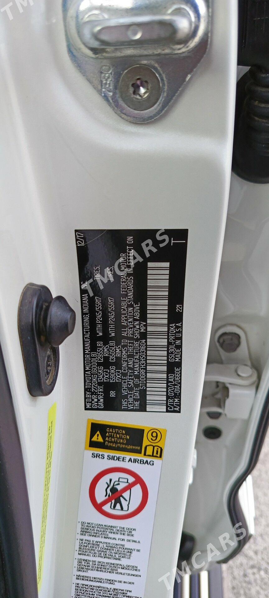 Toyota Highlander 2018 - 425 000 TMT - Aşgabat - img 3