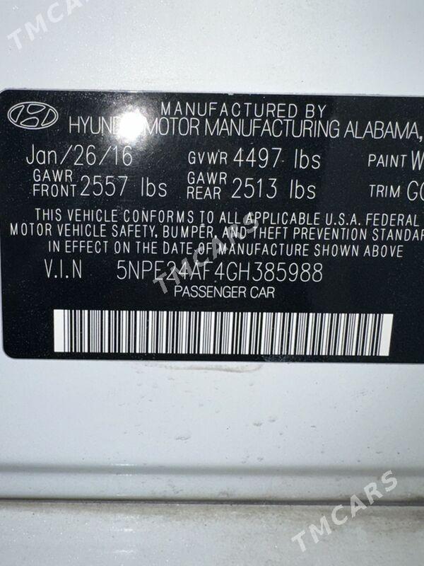 Hyundai Sonata 2016 - 165 000 TMT - Aşgabat - img 8