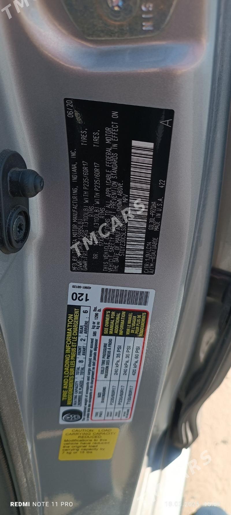 Toyota Sienna 2020 - 540 000 TMT - Мары - img 10