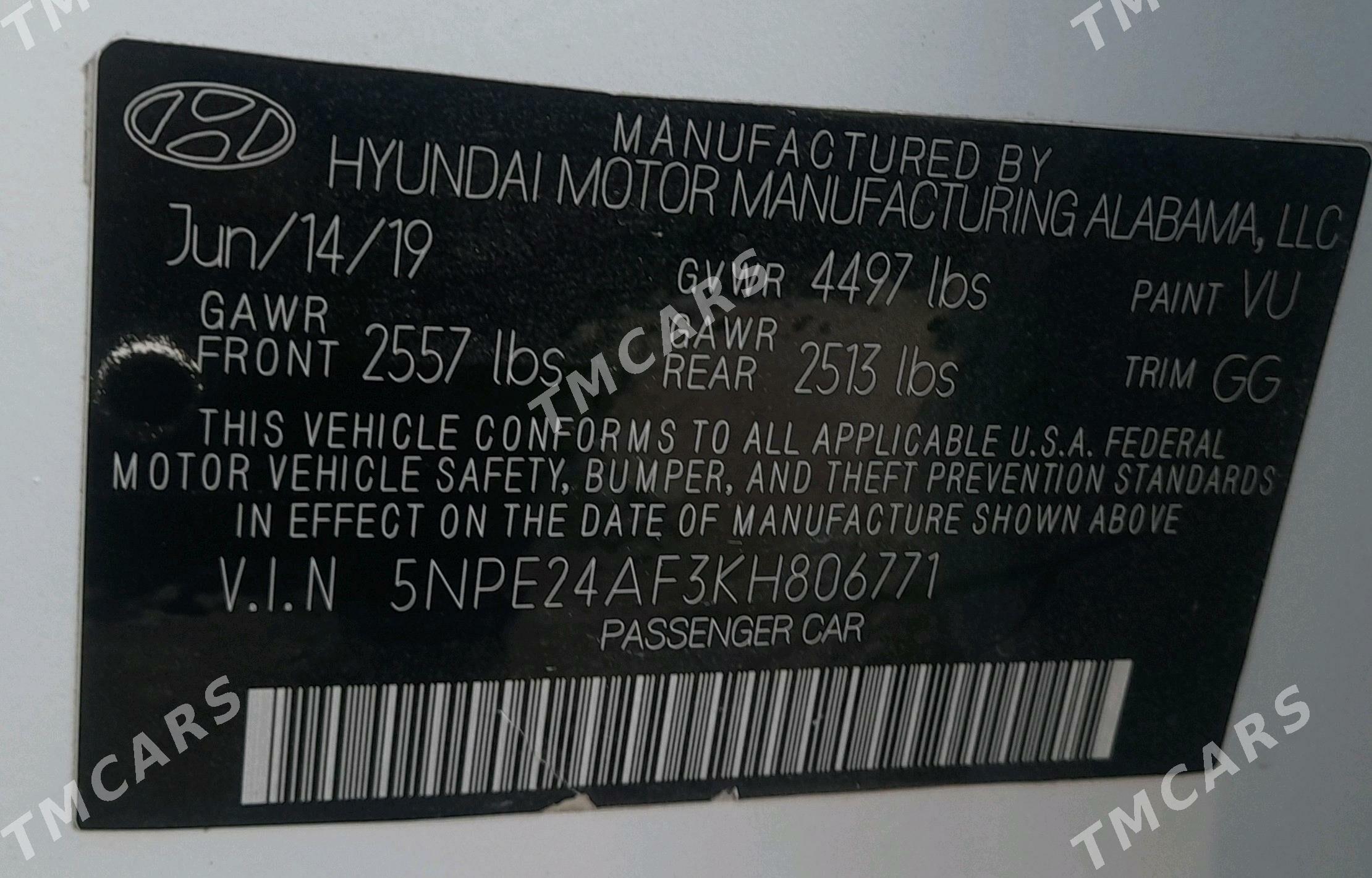 Hyundai Sonata 2019 - 220 000 TMT - Мары - img 7