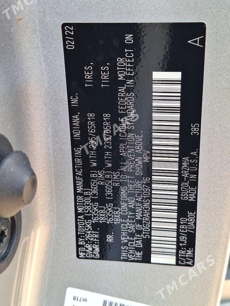 Toyota Highlander 2022 - 540 000 TMT - Mary - img 7