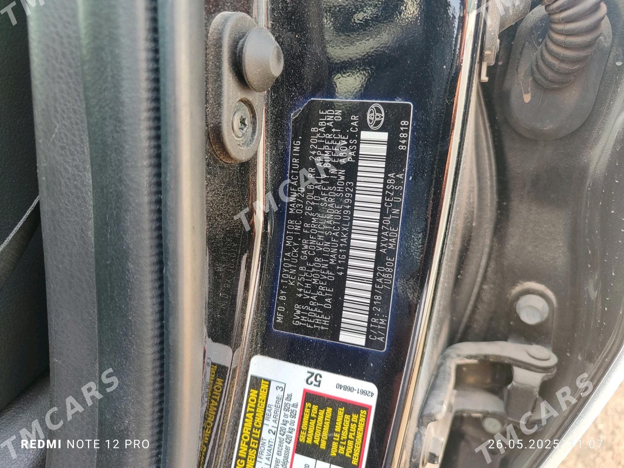 Toyota Camry 2020 - 240 000 TMT - Baýramaly - img 4