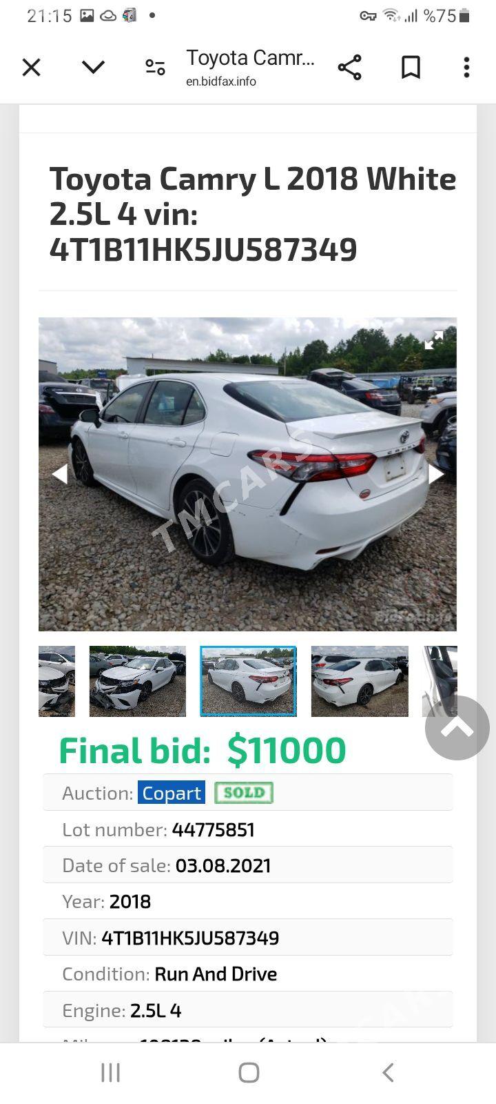 Toyota Camry 2018 - 350 000 TMT - Aşgabat - img 3
