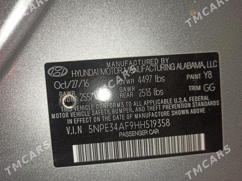 Hyundai Sonata 2017 - 200 000 TMT - Mary - img 6
