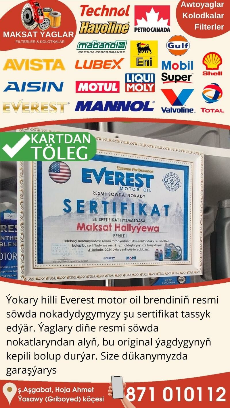 EVEREST ORIGINAL MOTOR YAGLARY - Ашхабад - img 9