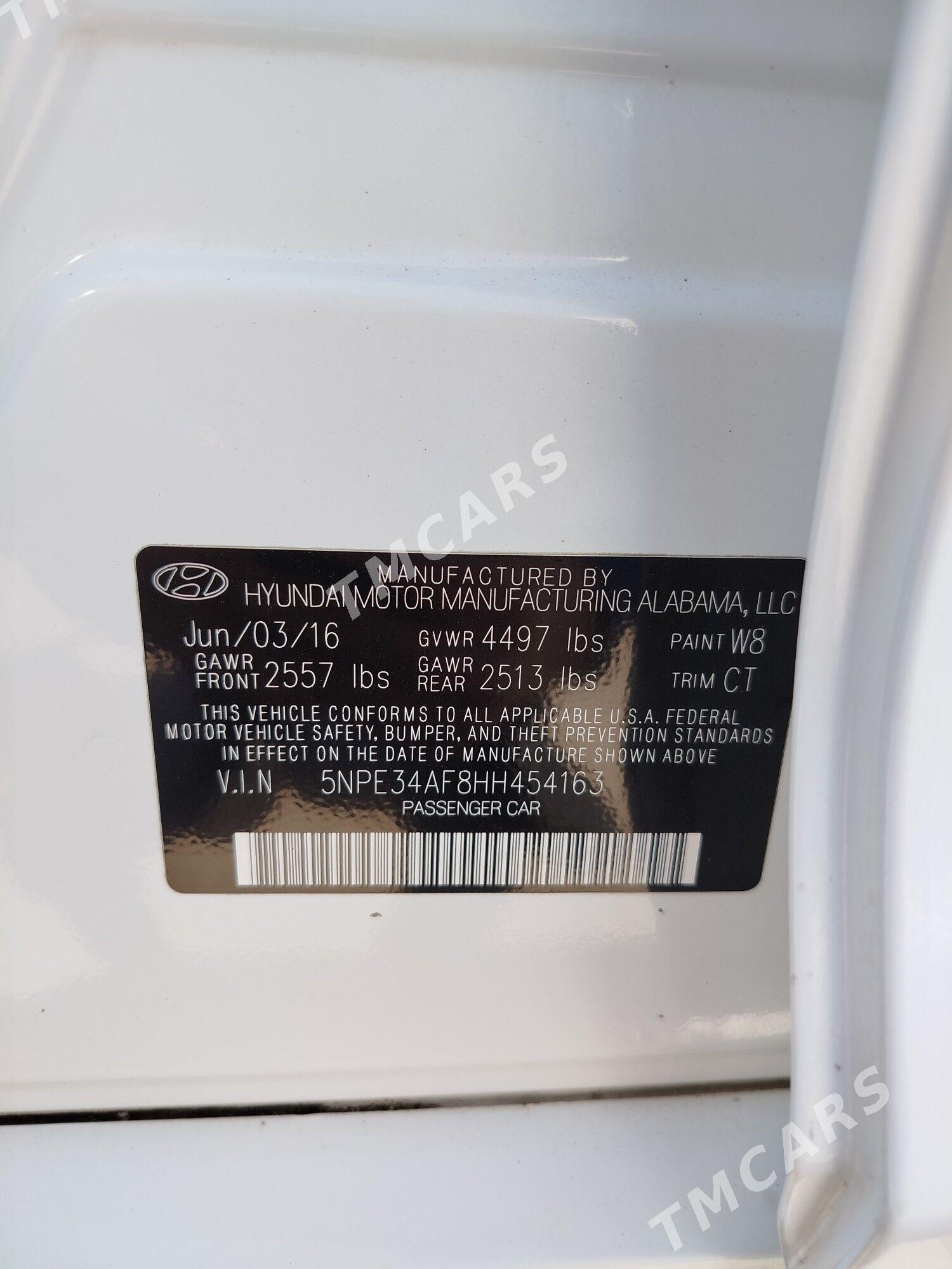 Hyundai Sonata 2016 - 192 000 TMT - Ашхабад - img 3