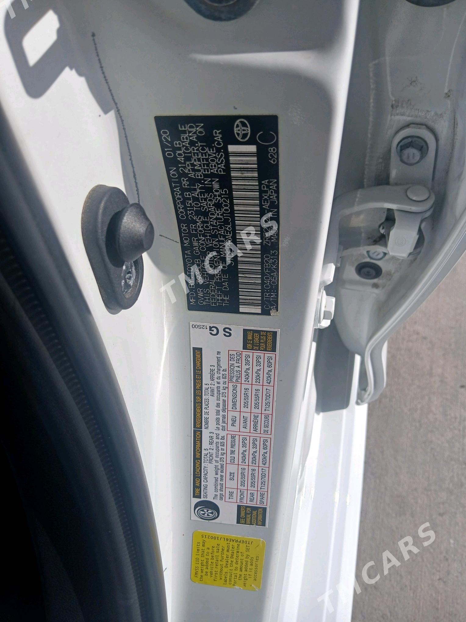 Toyota Corolla 2020 - 260 000 TMT - Ашхабад - img 5