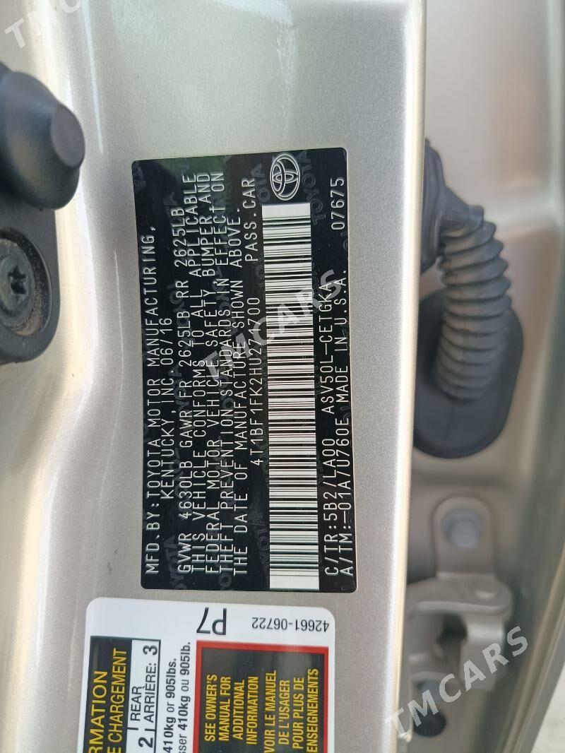 Toyota Camry 2016 - 270 000 TMT - Хитровка - img 7