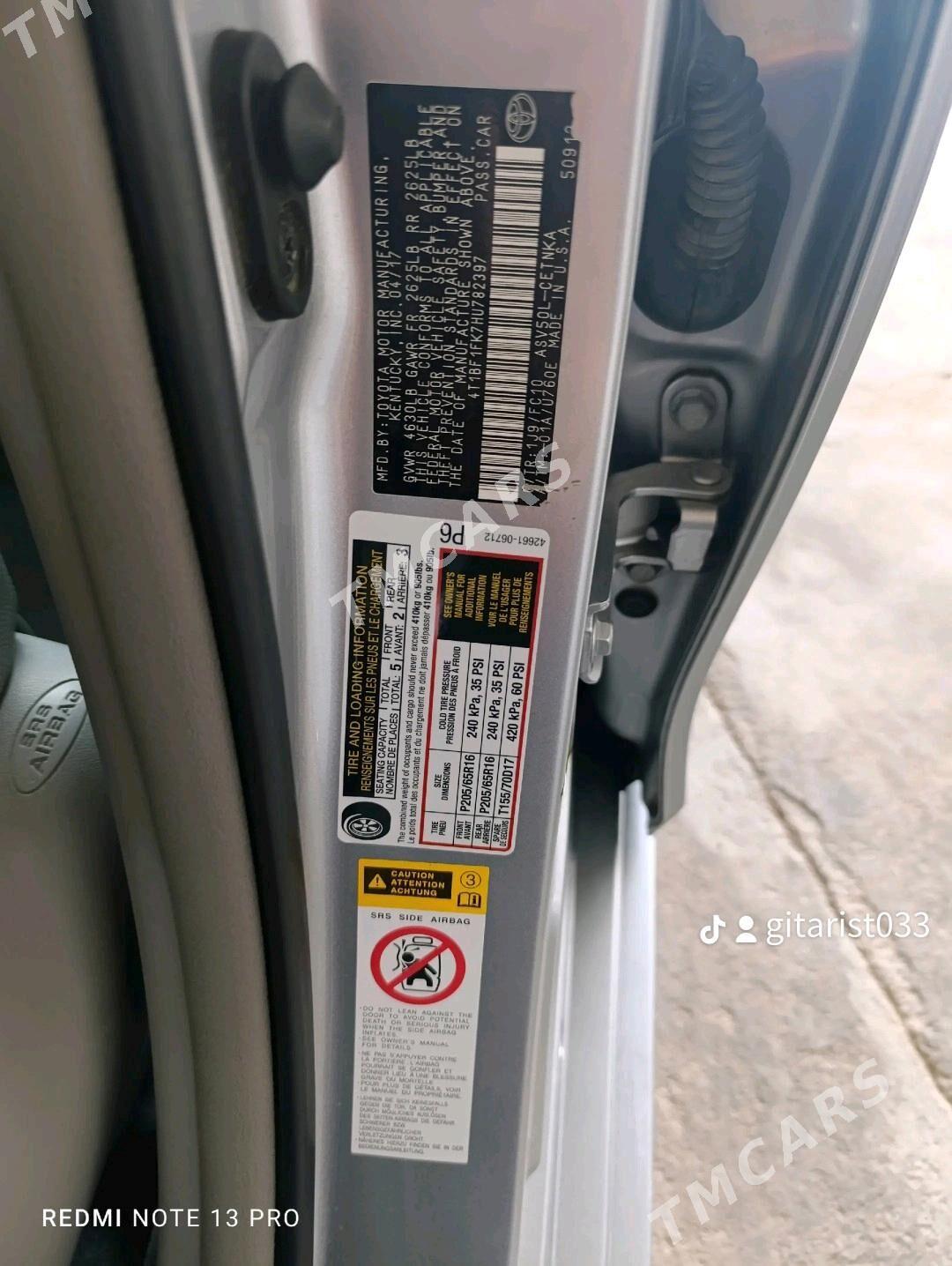 Toyota Camry 2017 - 252 000 TMT - Murgap - img 7