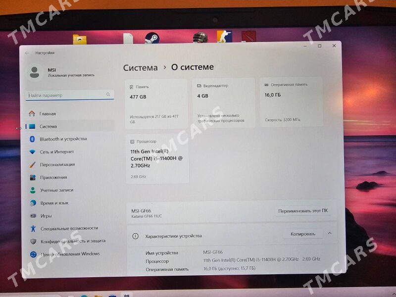 notebook i5 11pok RTX3050 - Aşgabat - img 3
