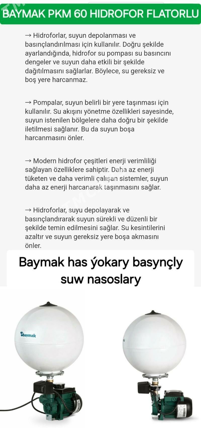 Suw Nasos Baymak Wakum Насос - Parahat 3 - img 3