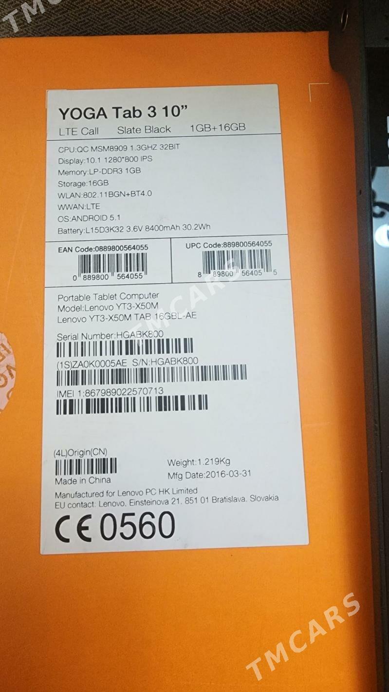 Planshet Lenovo Yoga Tab3 - Ашхабад - img 10