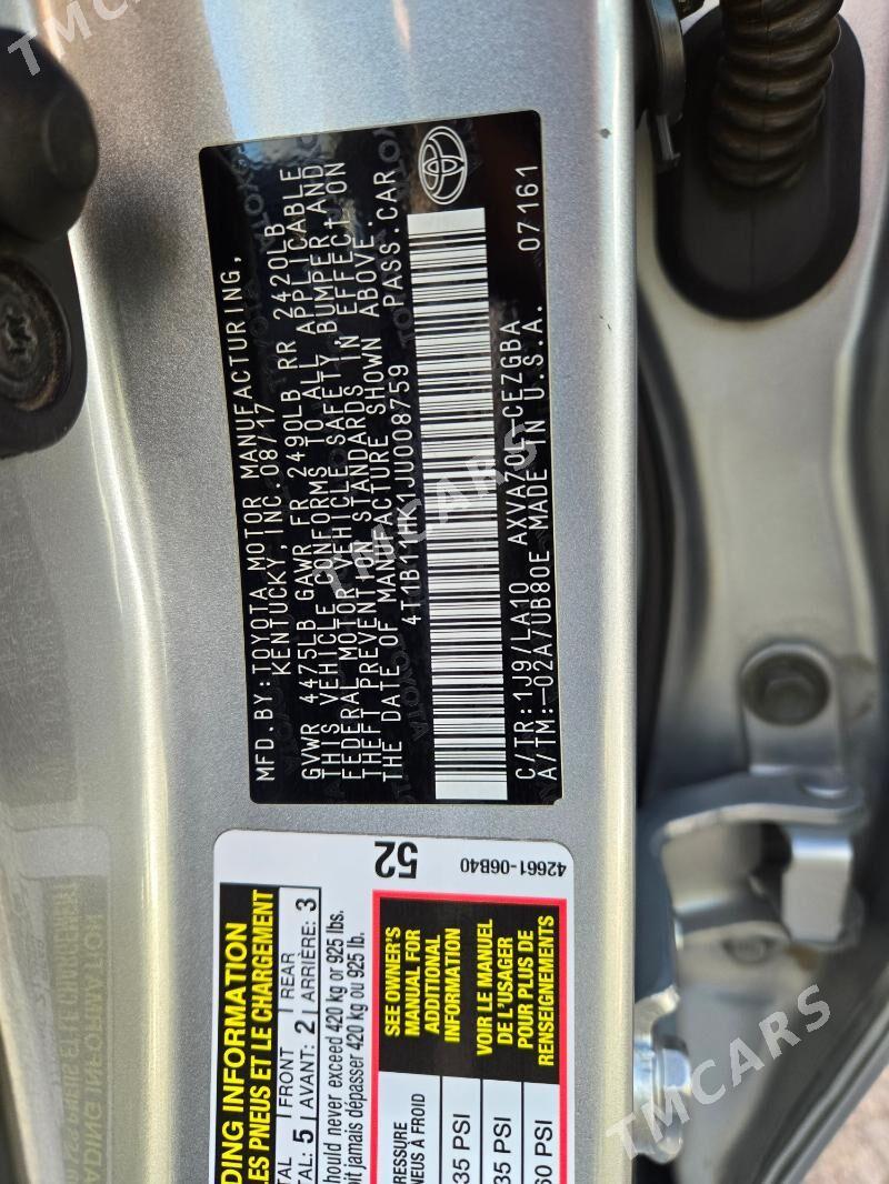 Toyota Camry 2018 - 320 000 TMT - Aşgabat - img 8