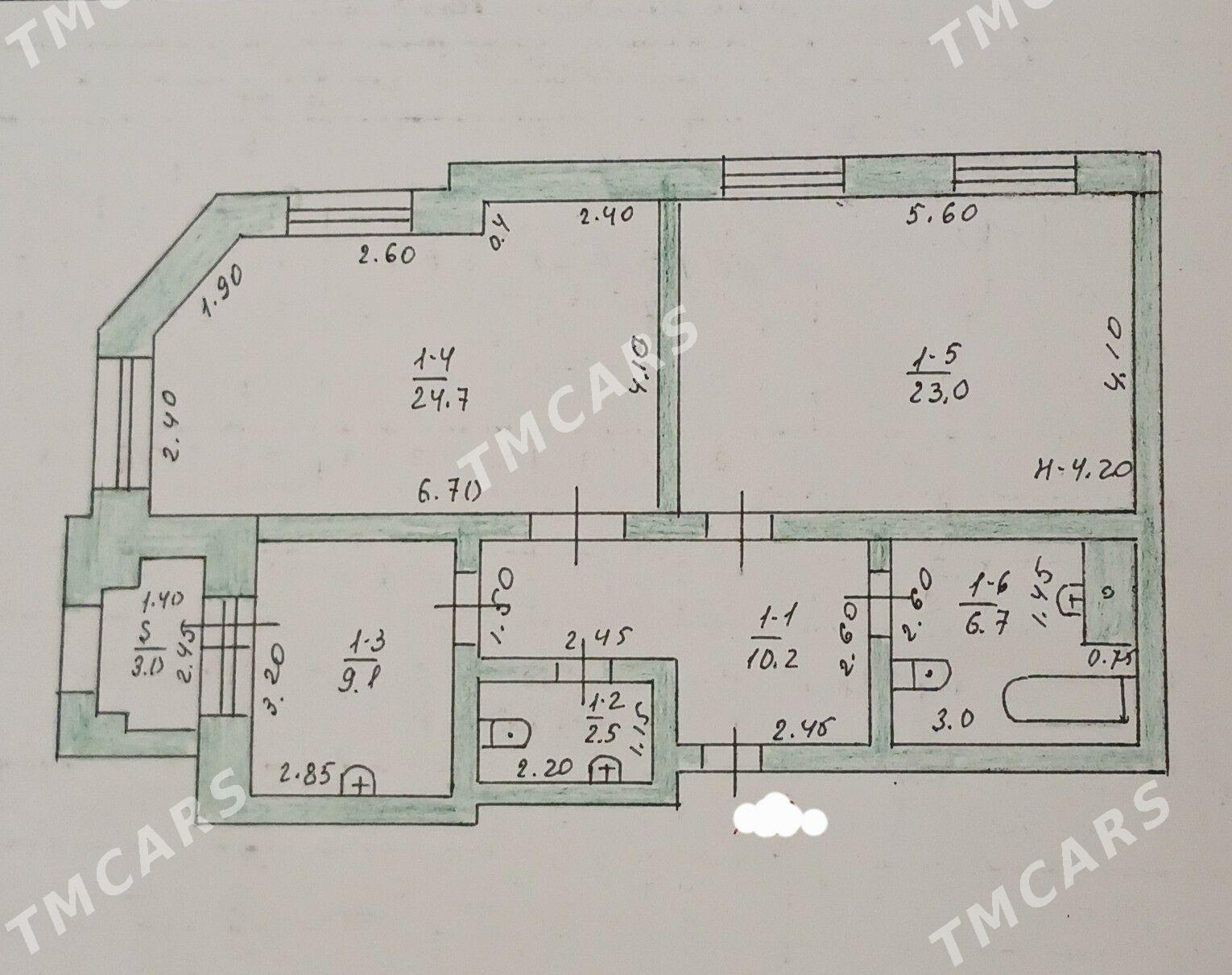 Срочно Гоголя 3эт 2ком 80м² - Ашхабад - img 4