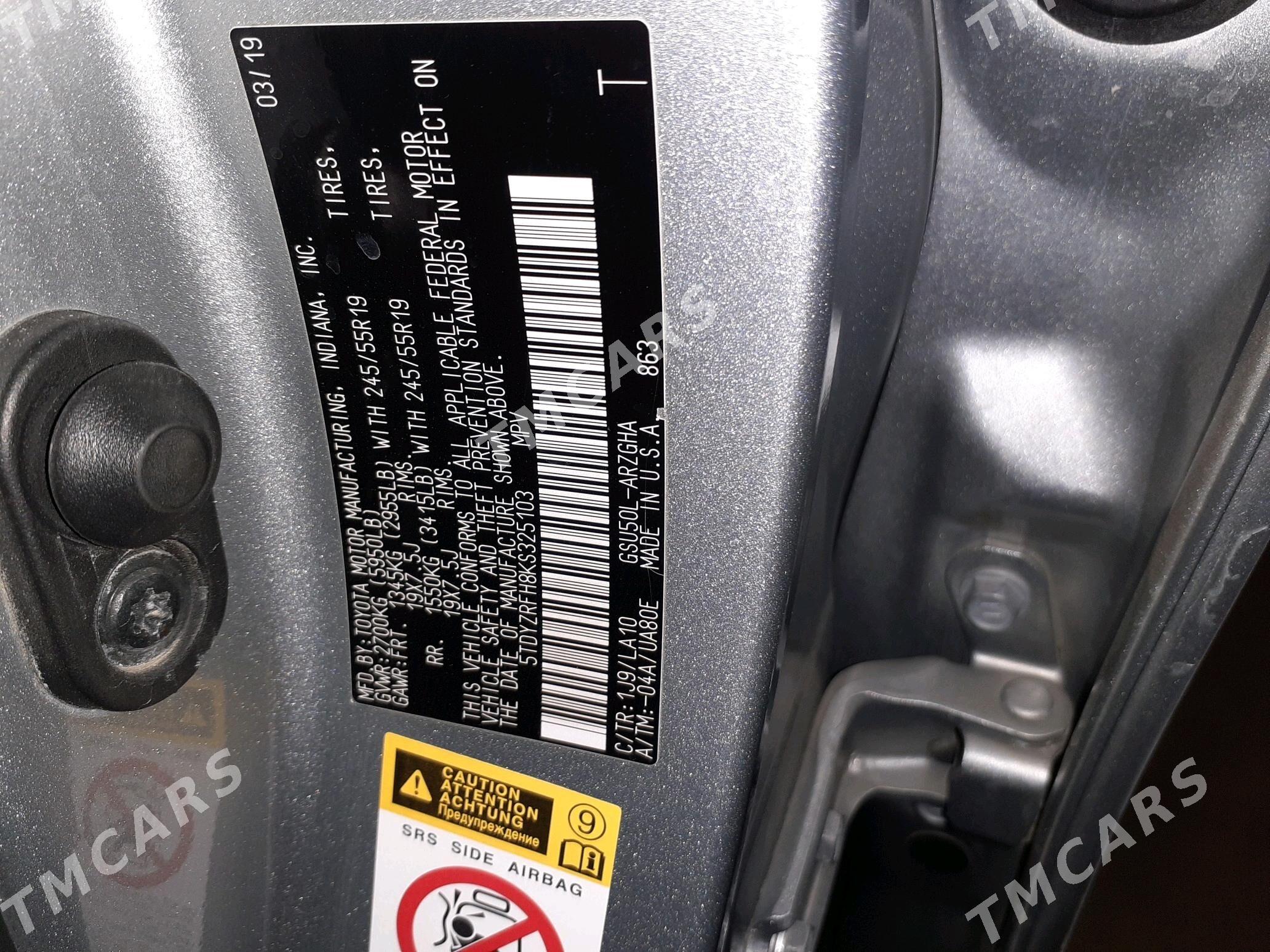 Toyota Highlander 2019 - 410 000 TMT - Ýolöten - img 4