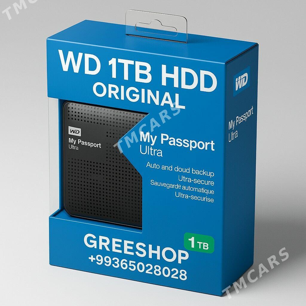 WD TERABAYT 1TB HDD PORTABLE - Ашхабад - img 1