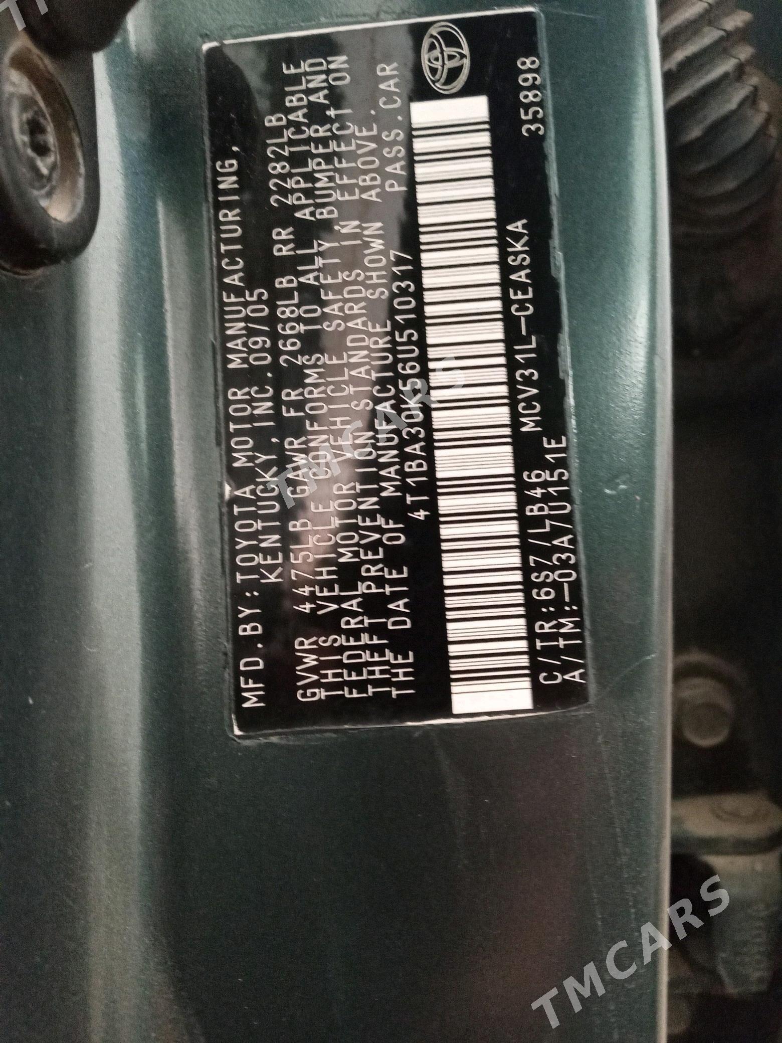 Toyota Camry 2005 - 165 000 TMT - Койтендаг - img 4
