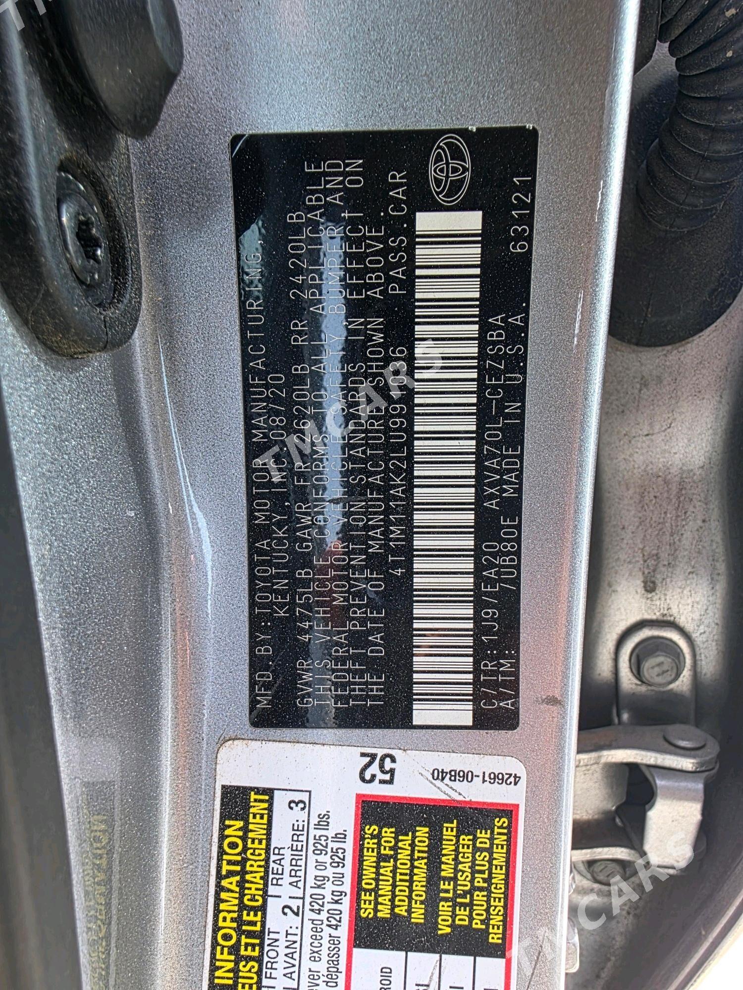 Toyota Camry 2020 - 274 000 TMT - Мары - img 6