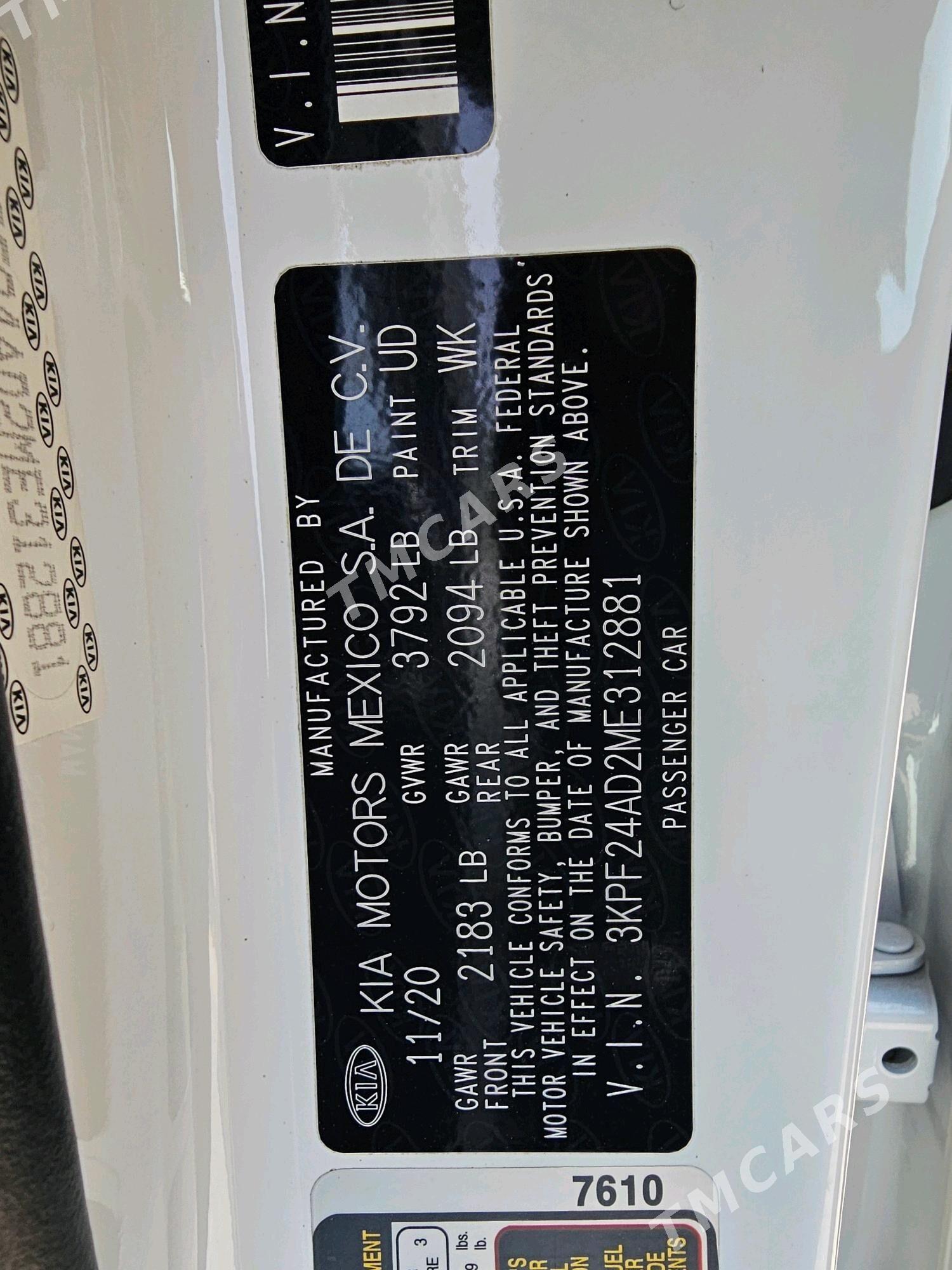 Kia Forte 2021 - 199 999 TMT - Мары - img 6