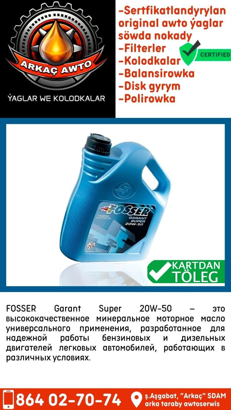 FOSSER MOTOR YAGLARY Масло - Ашхабад - img 4