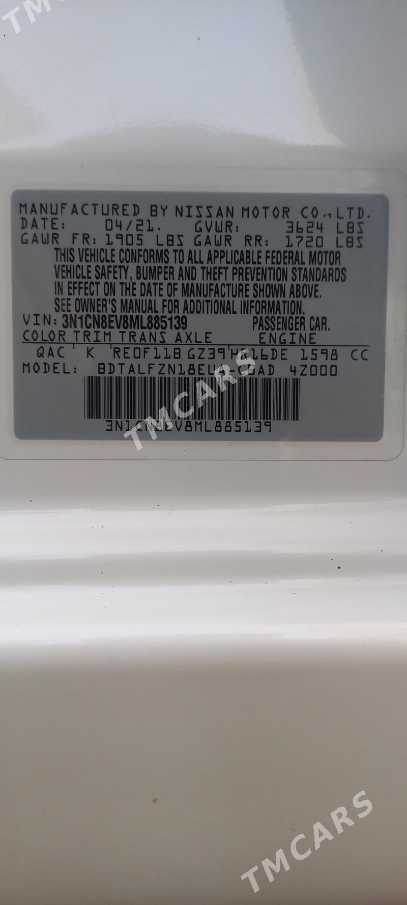Nissan Versa 2021 - 195 000 TMT - Ашхабад - img 6