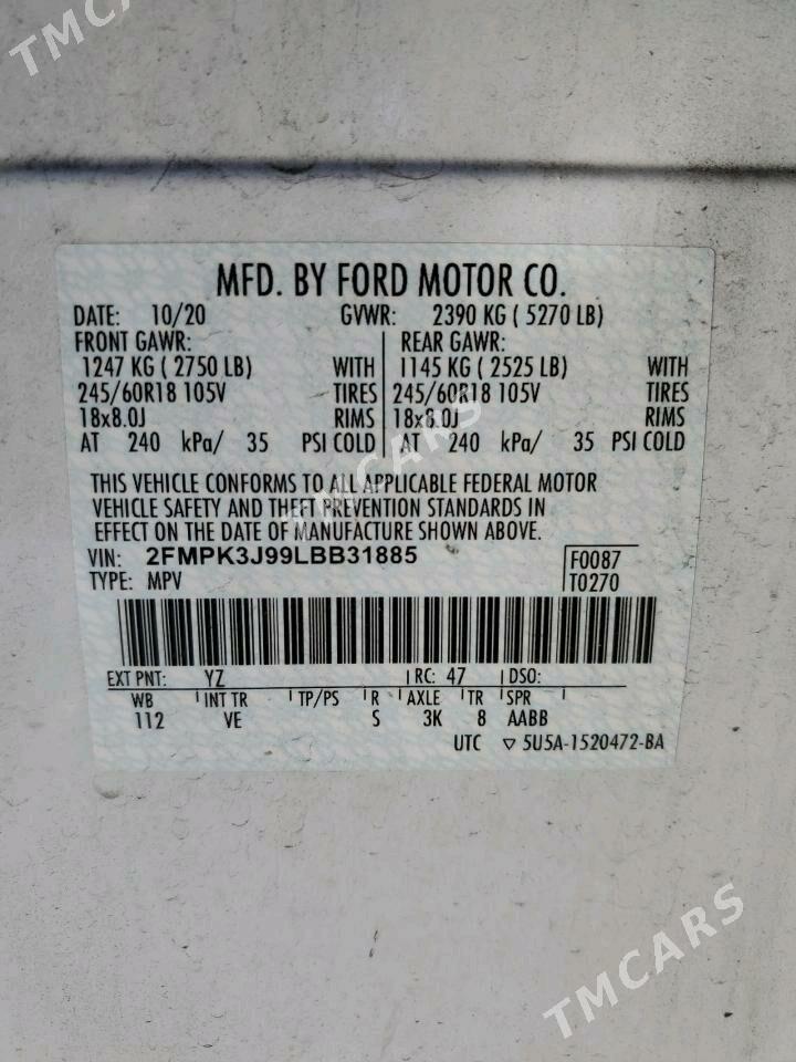 Ford Edge 2021 - 380 000 TMT - Aşgabat - img 6