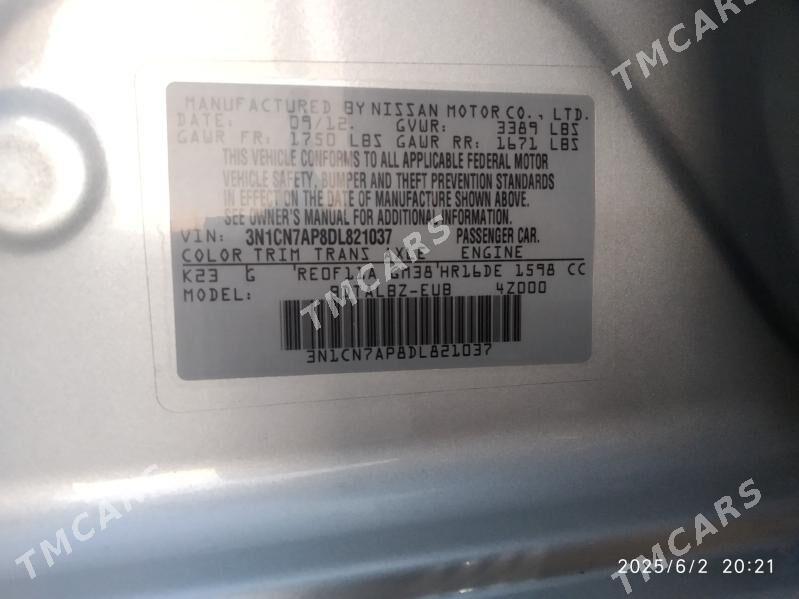 Nissan Versa 2012 - 116 000 TMT - Aşgabat - img 2