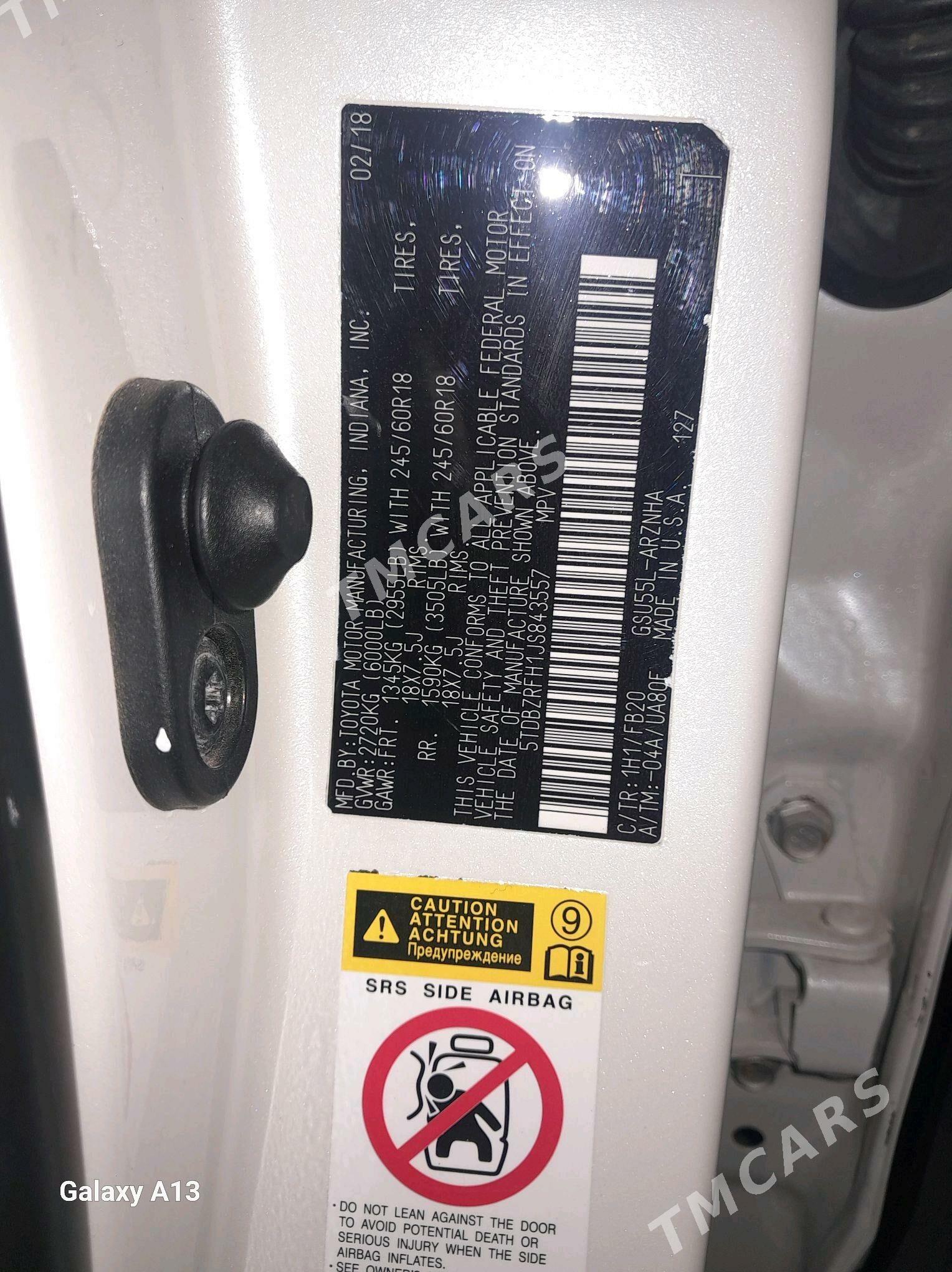 Toyota Highlander 2018 - 370 000 TMT - Mary - img 5