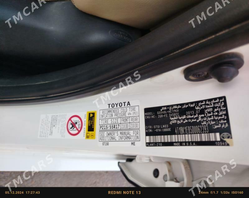 Toyota Avalon 2013 - 400 000 TMT - Tejen - img 9