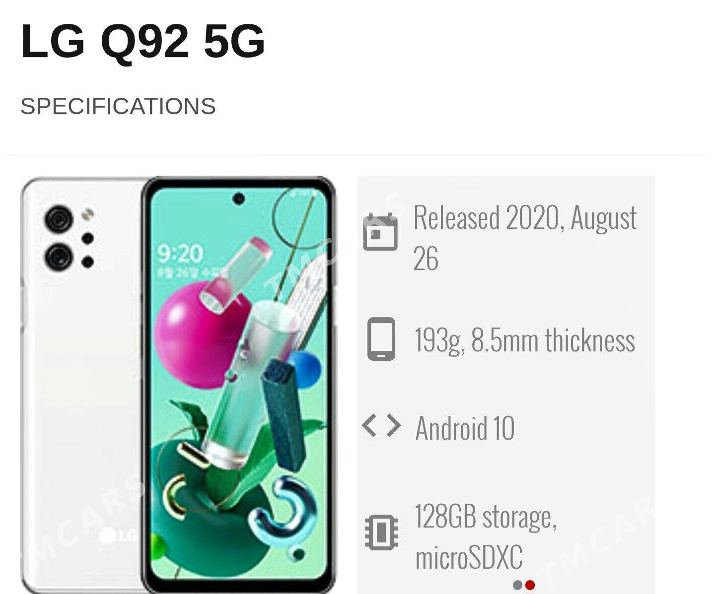 BET TELEFON LG Q92 5G MODELY - Aşgabat - img 2