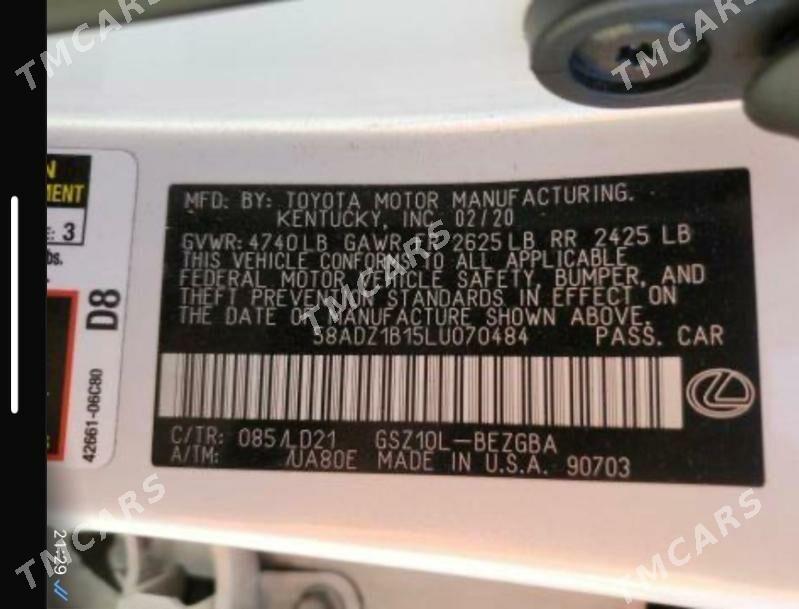 Lexus ES 350 2020 - 470 000 TMT - Ашхабад - img 5