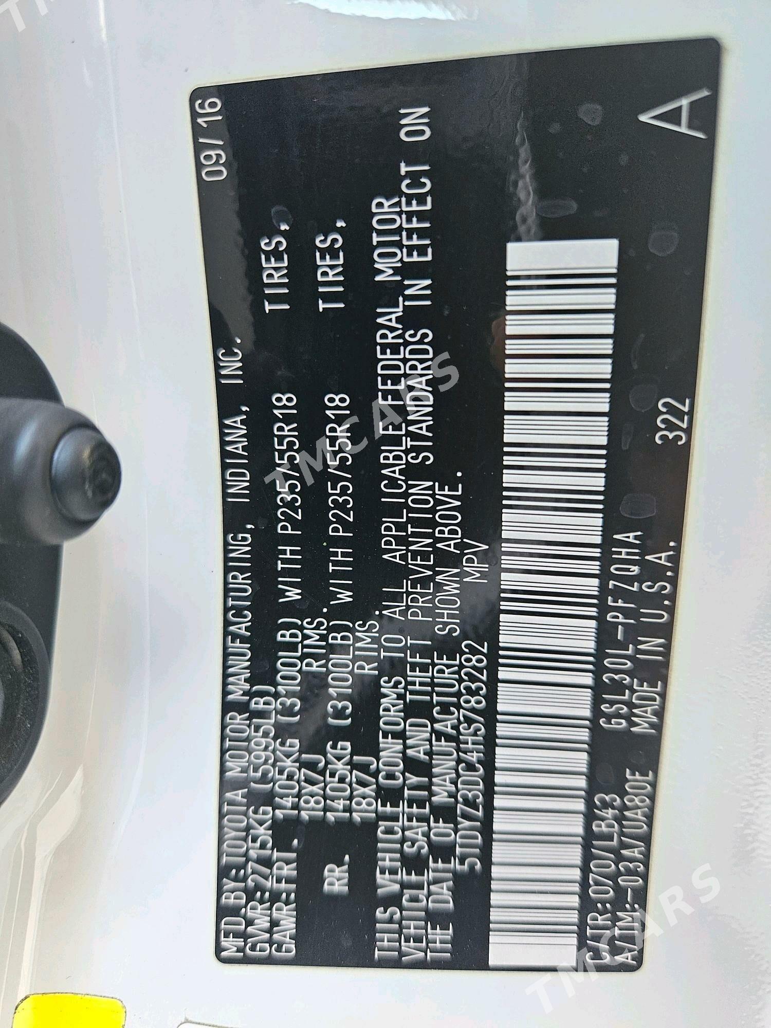 Toyota Sienna 2017 - 495 000 TMT - Aşgabat - img 9