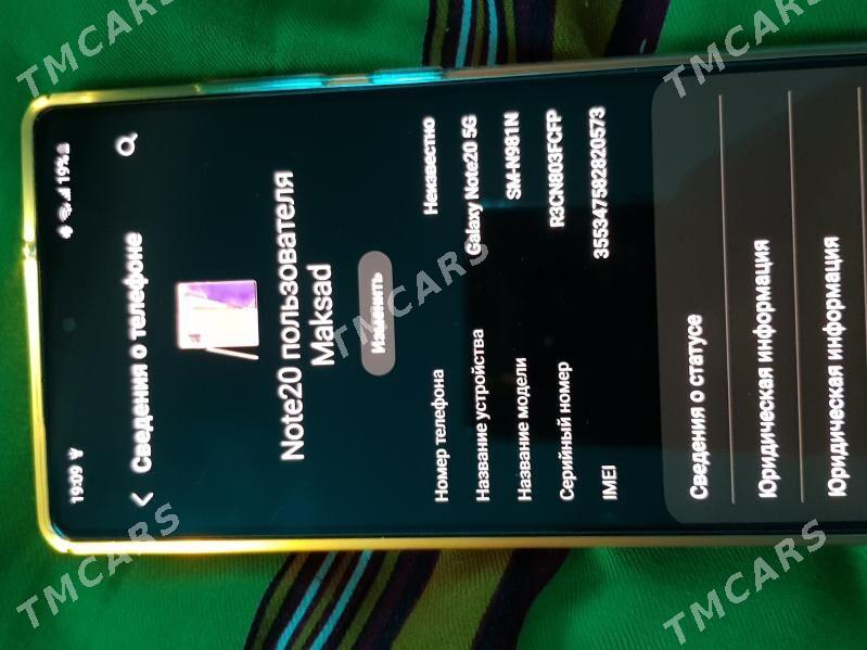 Samsung Note 20 5G 256Gb 8+8rm - Şabat etr. - img 3