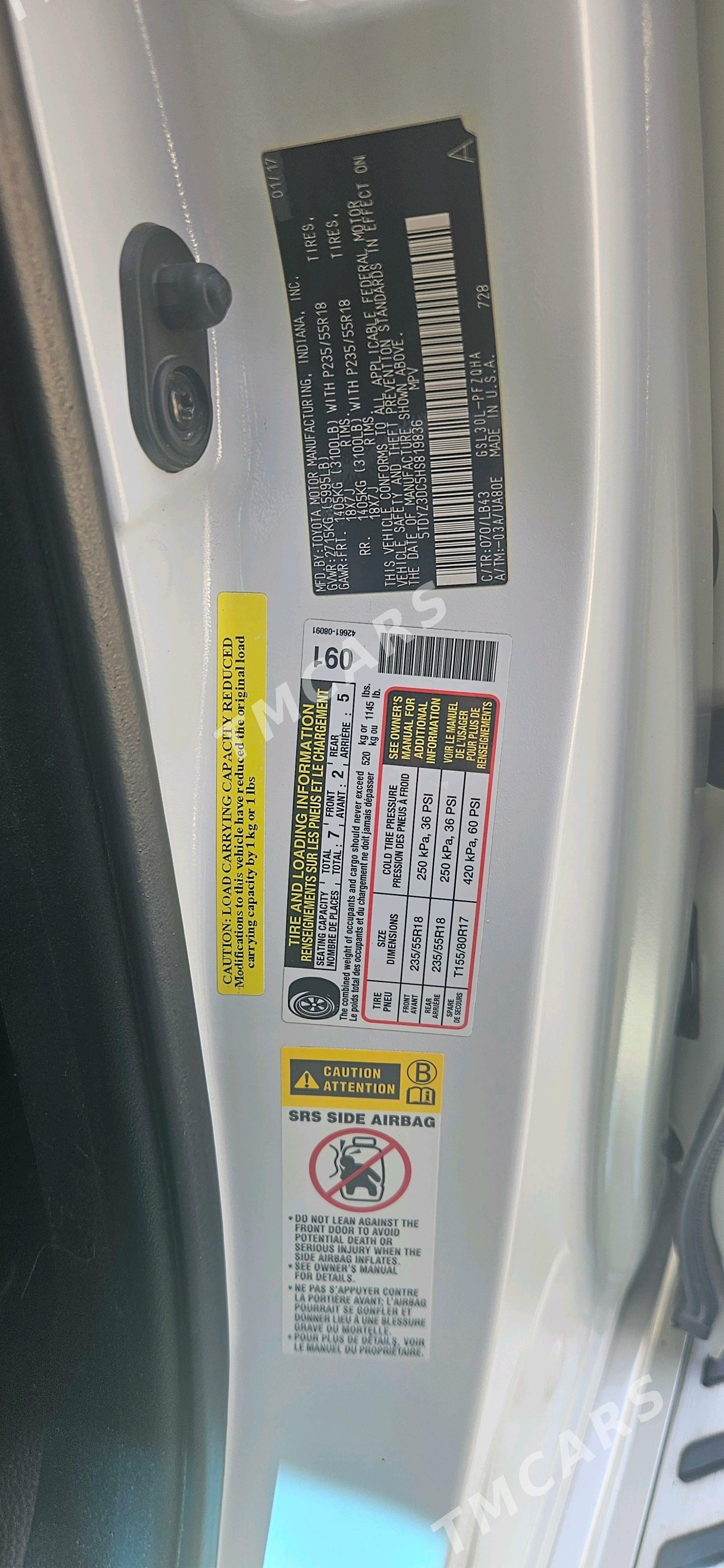 Toyota Sienna 2017 - 500 000 TMT - Änew - img 10