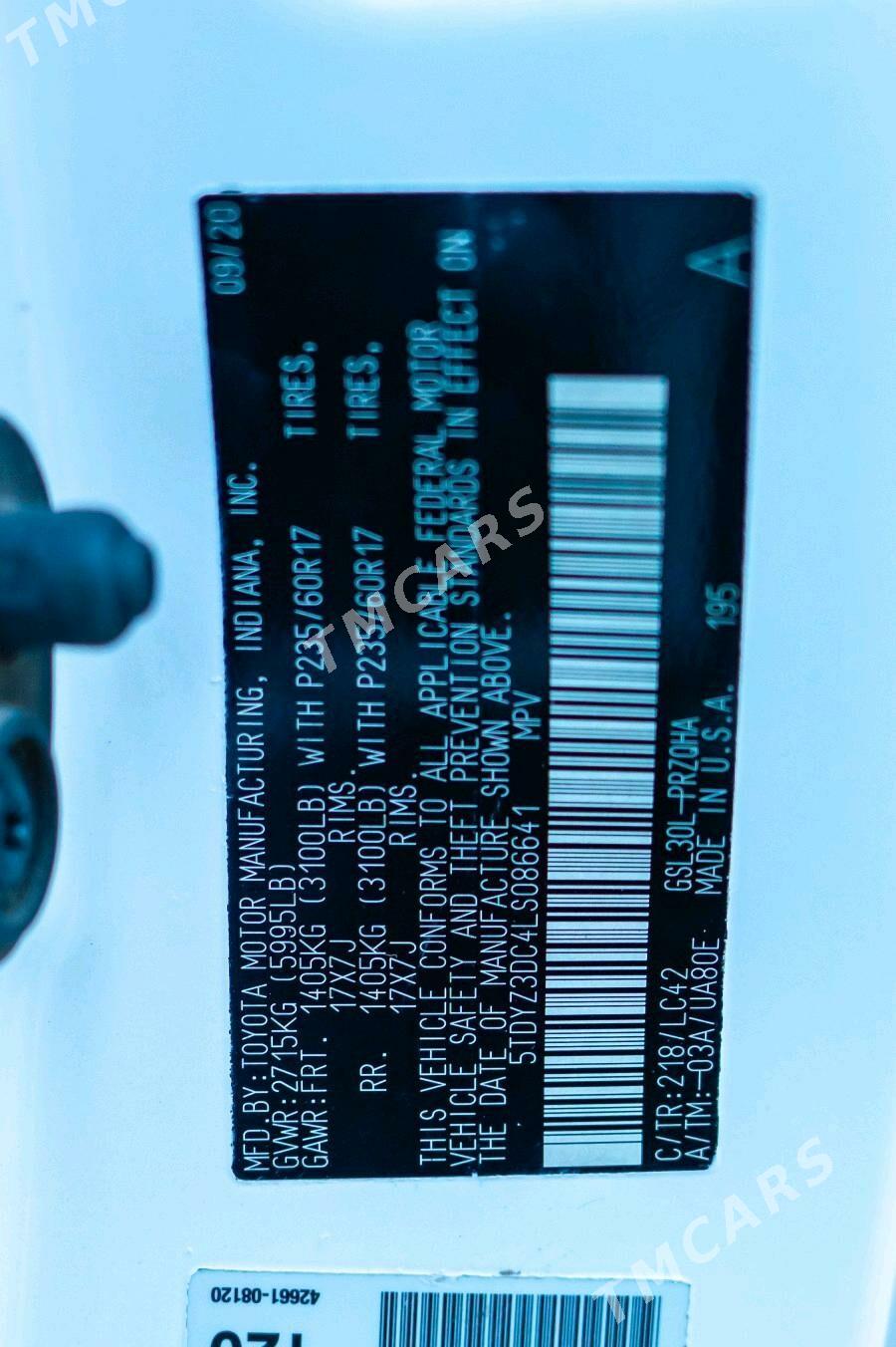 Toyota Sienna 2020 - 460 000 TMT - Mary - img 3