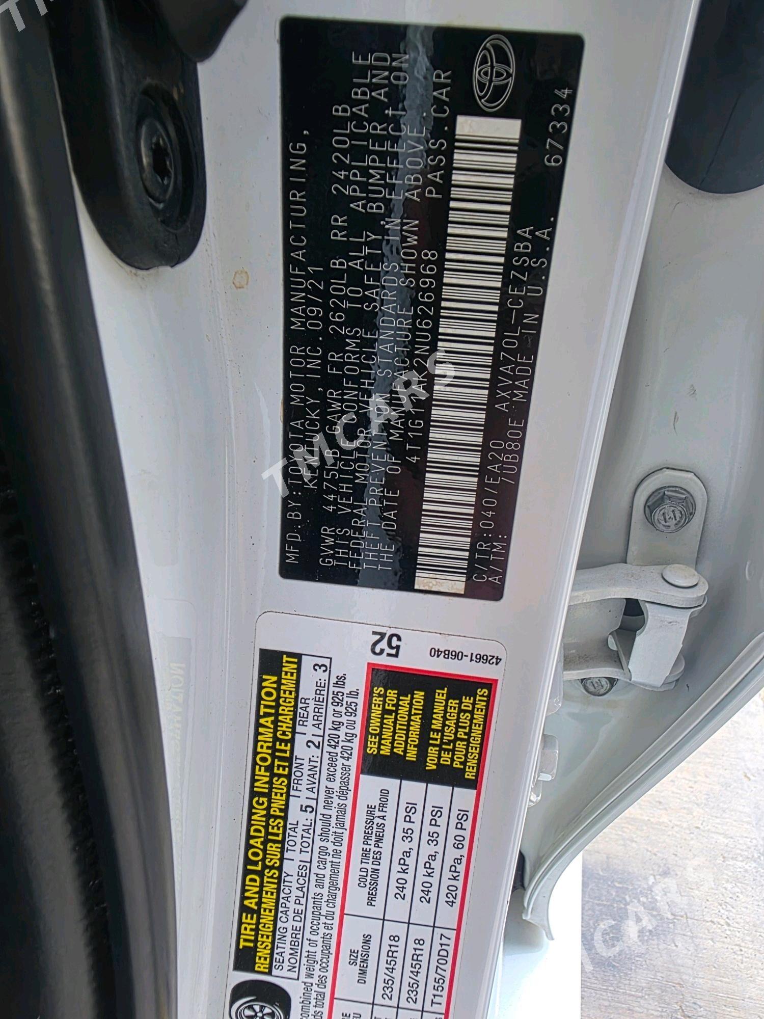 Toyota Camry 2021 - 340 000 TMT - Мары - img 6