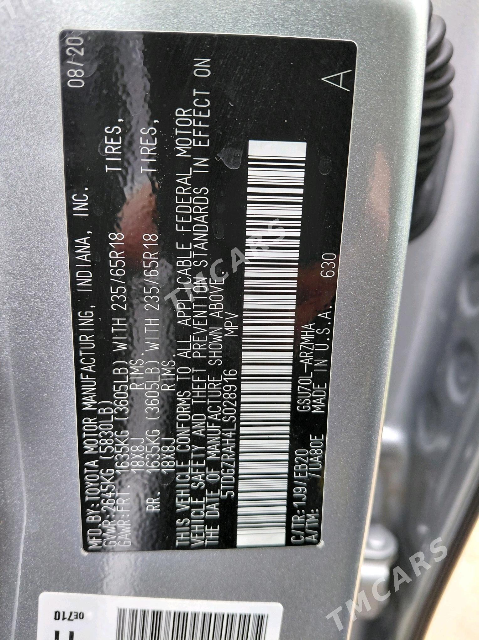 Toyota Highlander 2020 - 495 000 TMT - Дашогуз - img 8