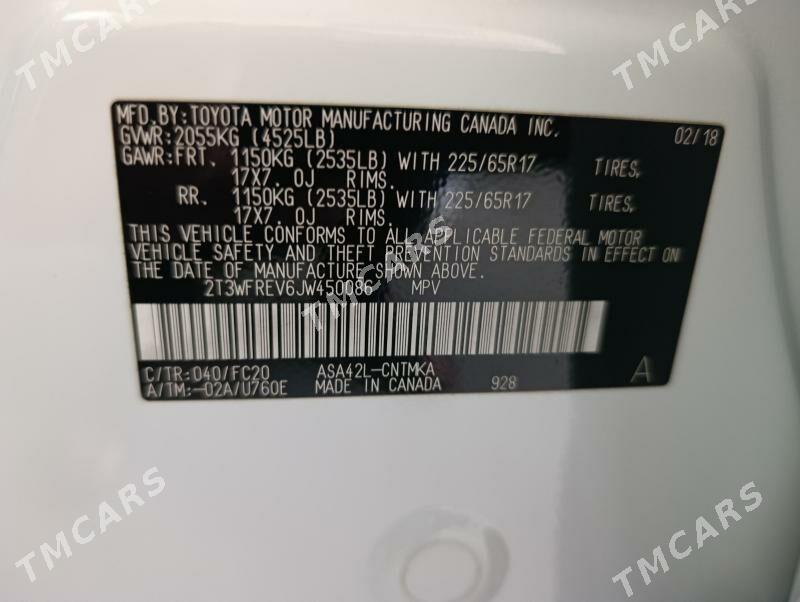 Toyota RAV4 2018 - 362 000 TMT - Aşgabat - img 5