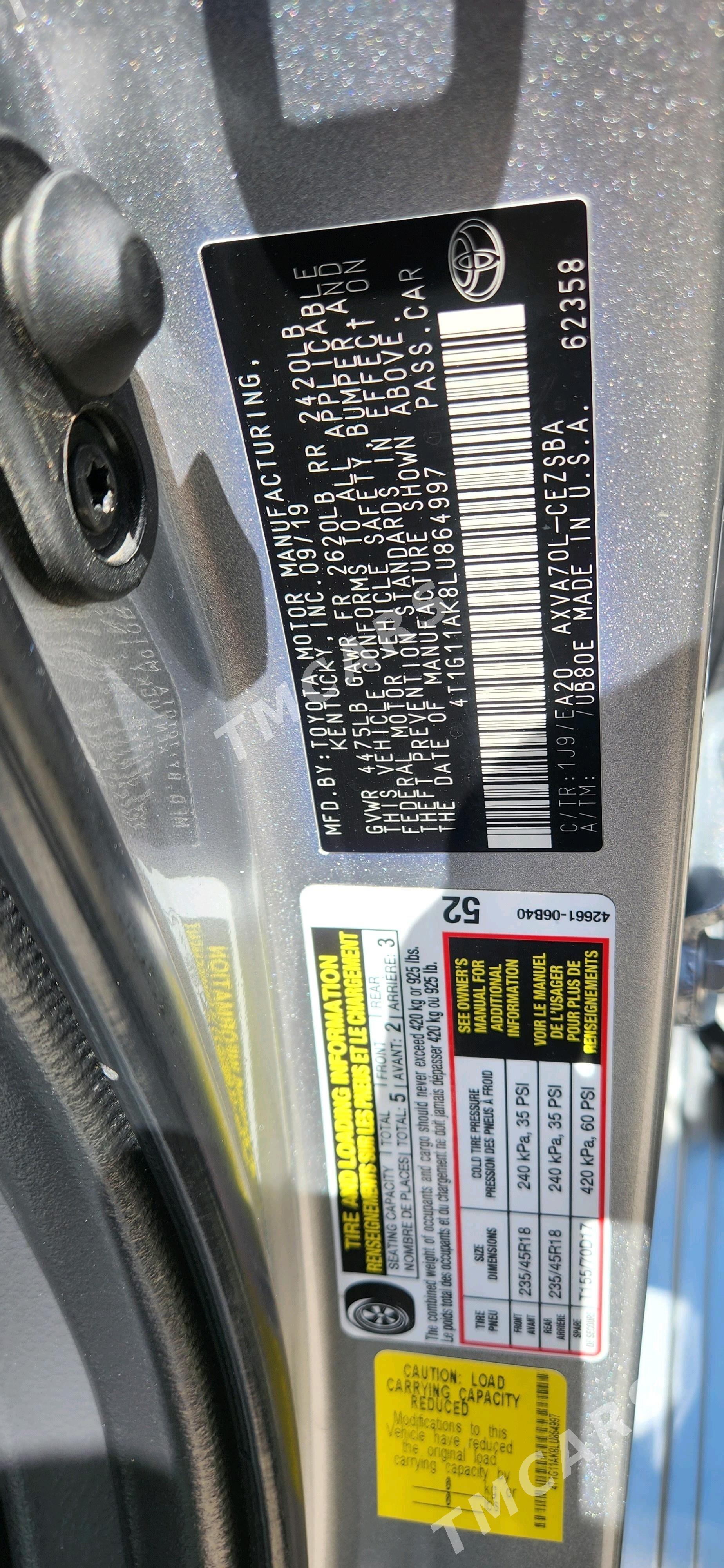 Toyota Camry 2019 - 280 000 TMT - Mary - img 4