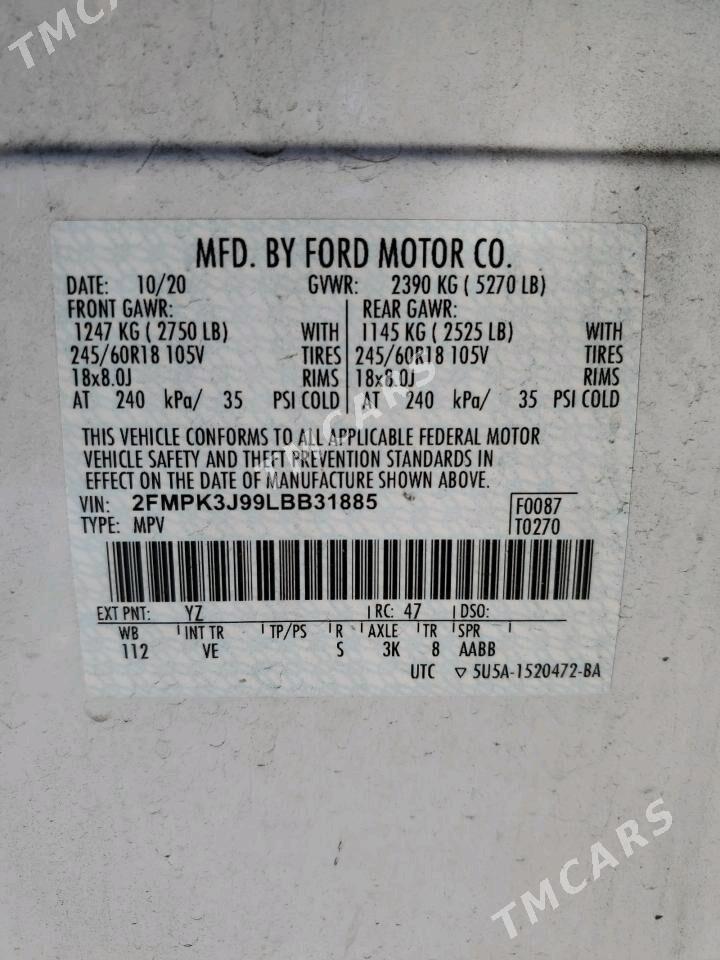 Ford Edge 2021 - 370 000 TMT - Гуртли - img 5