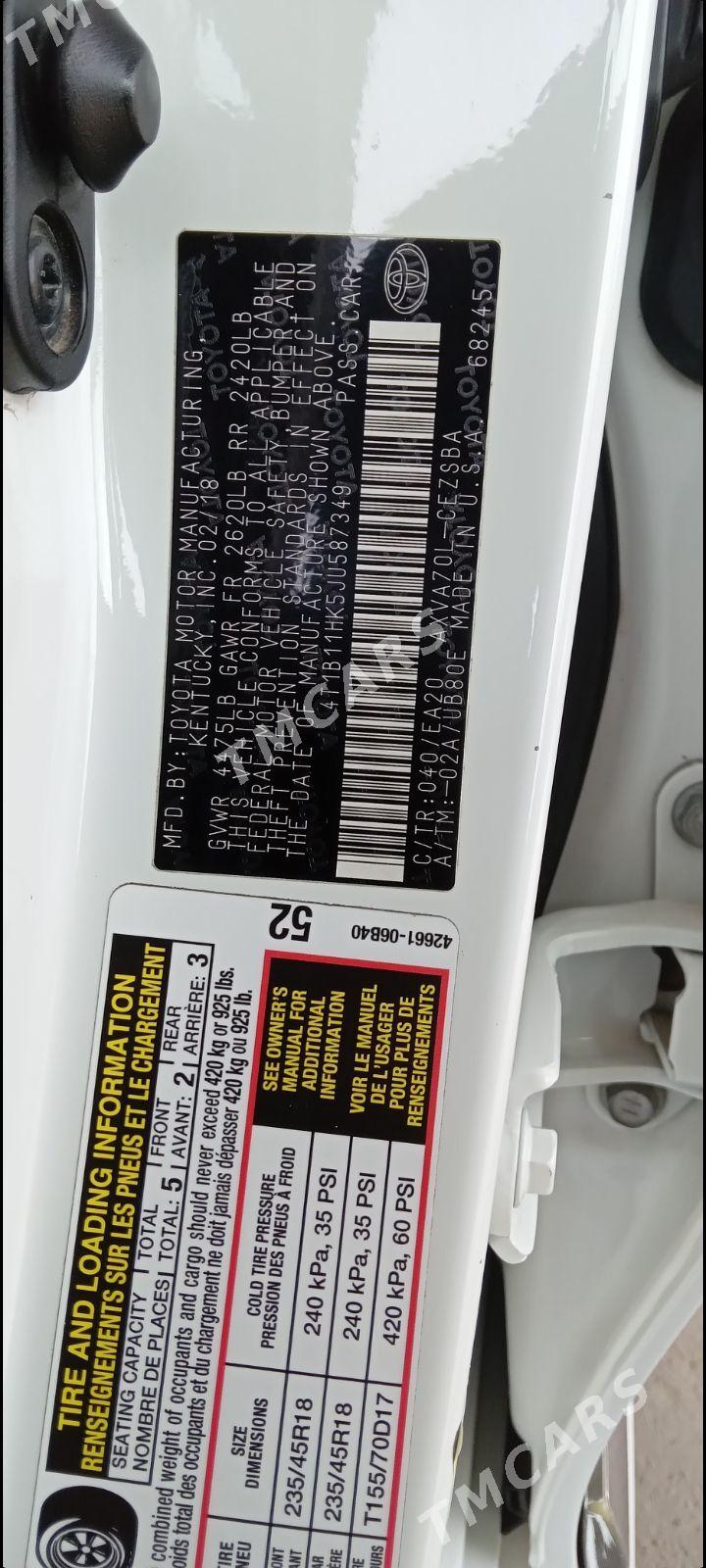 Toyota Camry 2018 - 355 000 TMT - Aşgabat - img 10