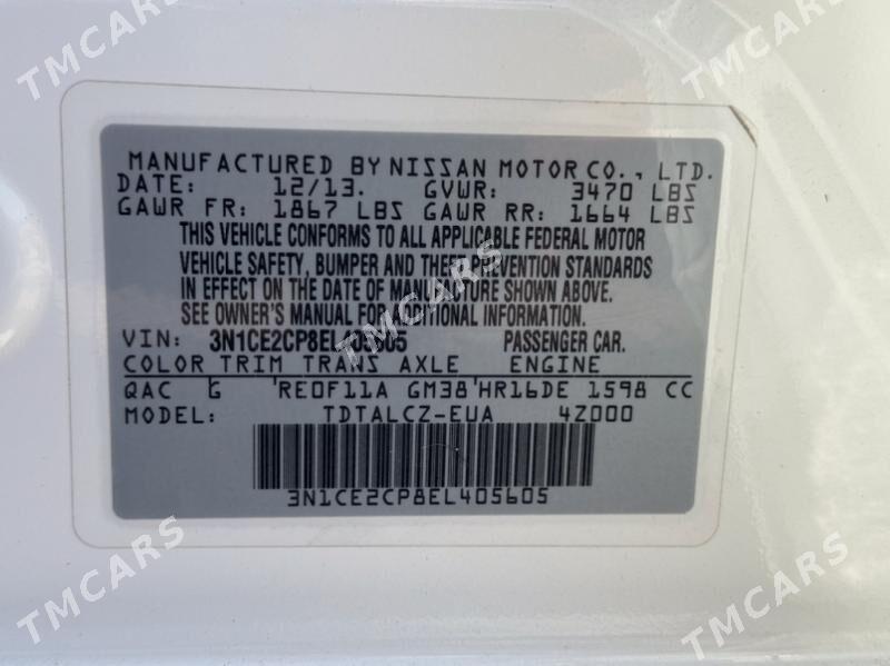 Nissan Versa Note 2014 - 127 000 TMT - Ашхабад - img 7