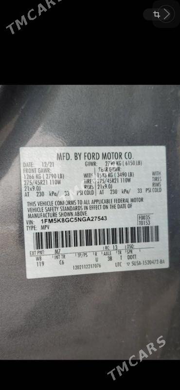 Ford Explorer 2022 - 290 000 TMT - Мары - img 8